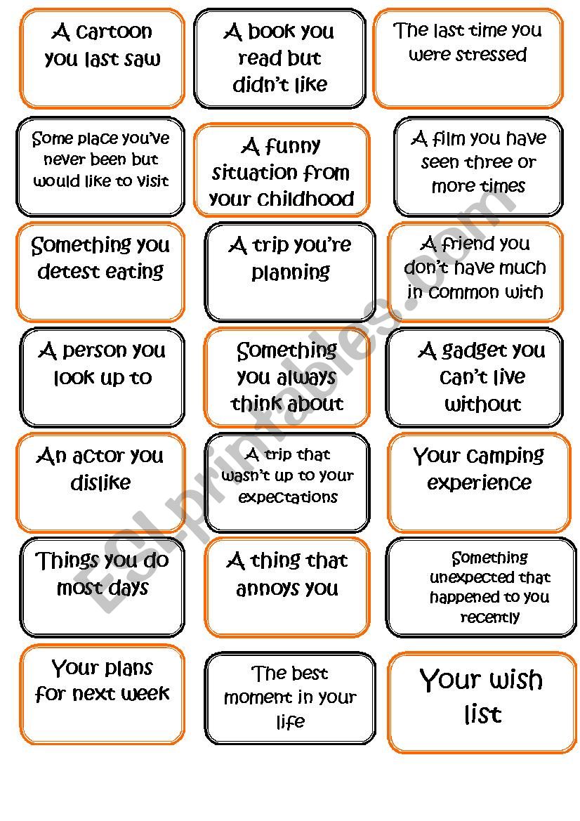 All TENSES CONVERSATION CARDS part 2