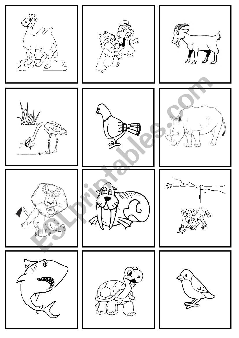 ANIMALS - FLASHCARDS & MEMORY GAME - PART 3/6