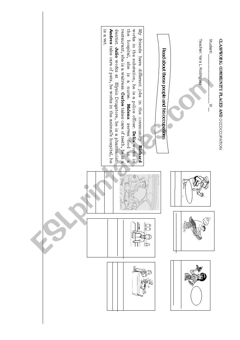 JOBS CLASSWORK  worksheet