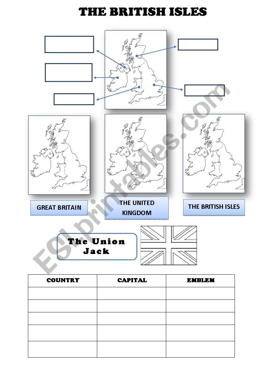 British Isles worksheet