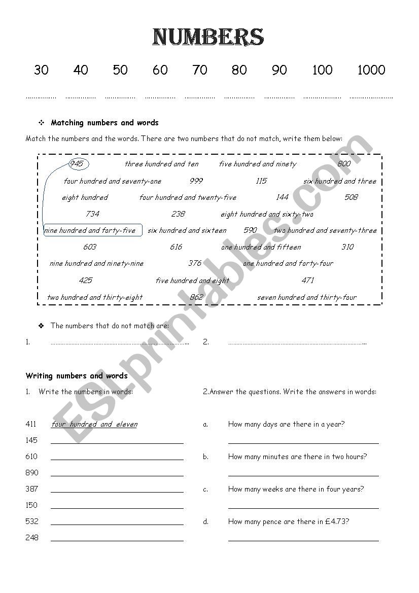 new-numbers-in-words-1-1000-esl-worksheet-by-claire23