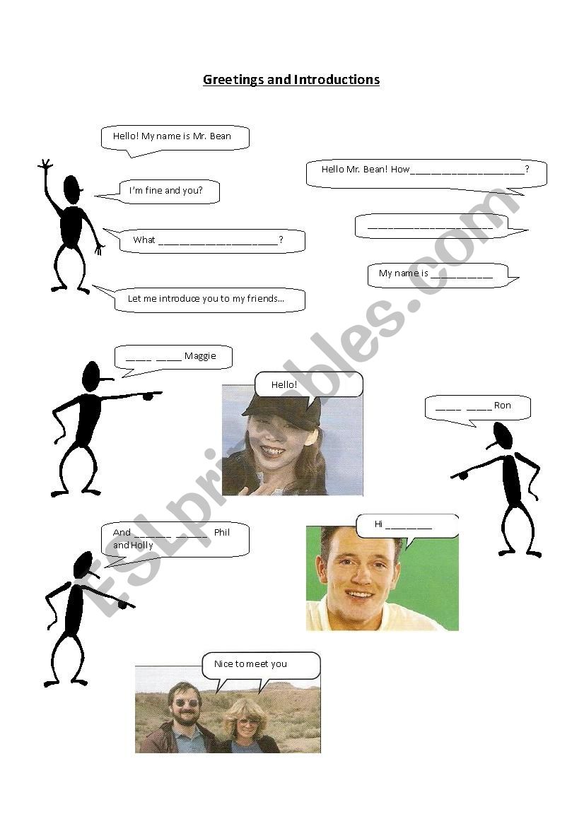 Greetings and Introductions worksheet