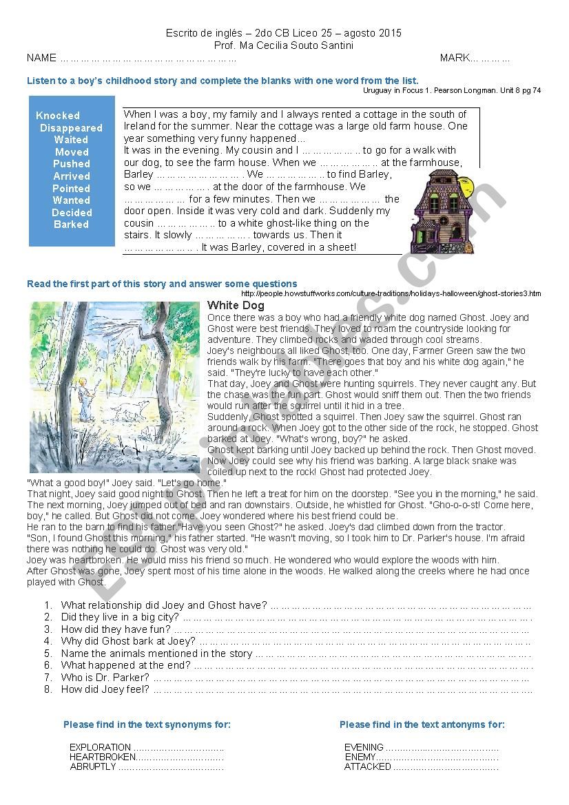 mysterystories worksheet