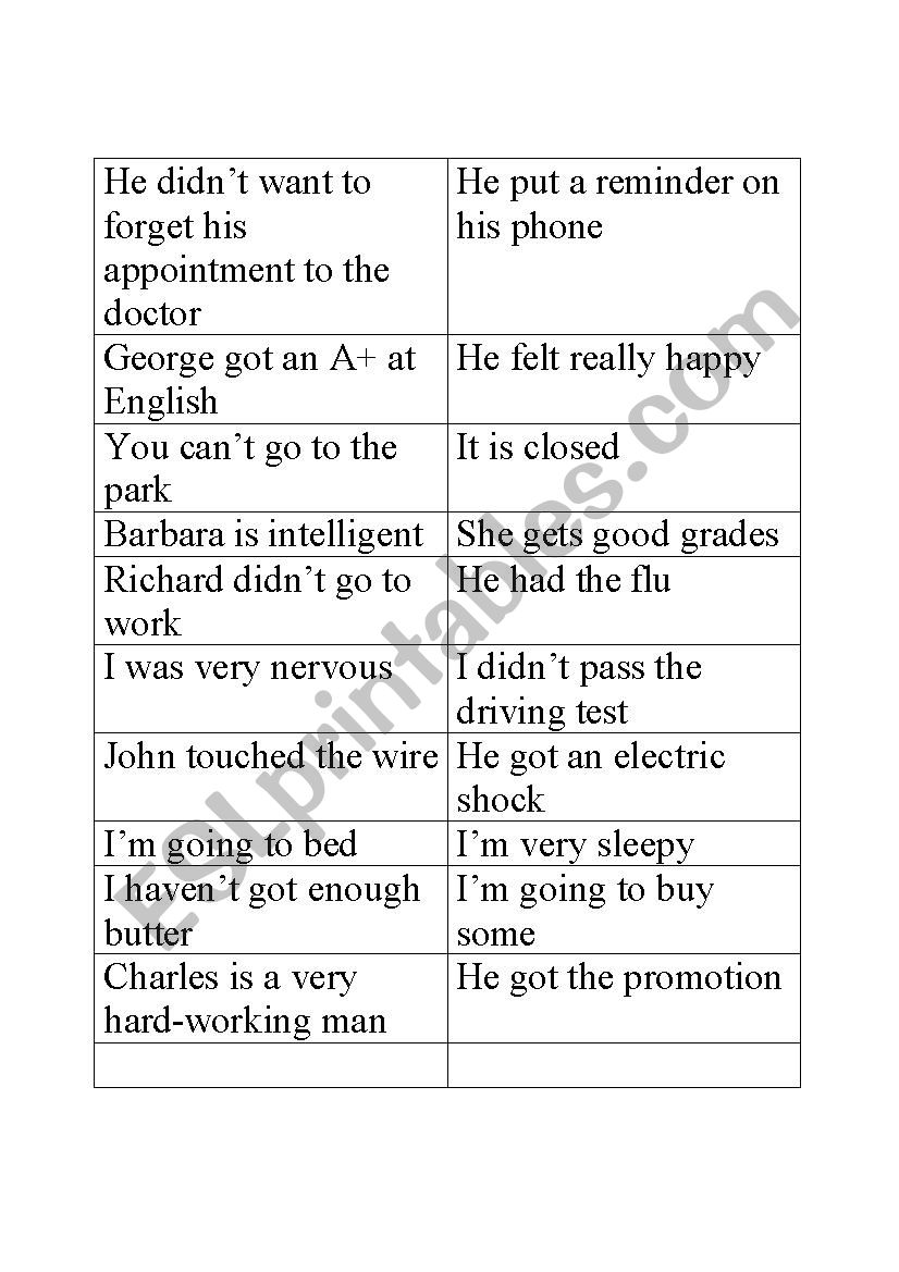 Conjunctions So Because Worksheets