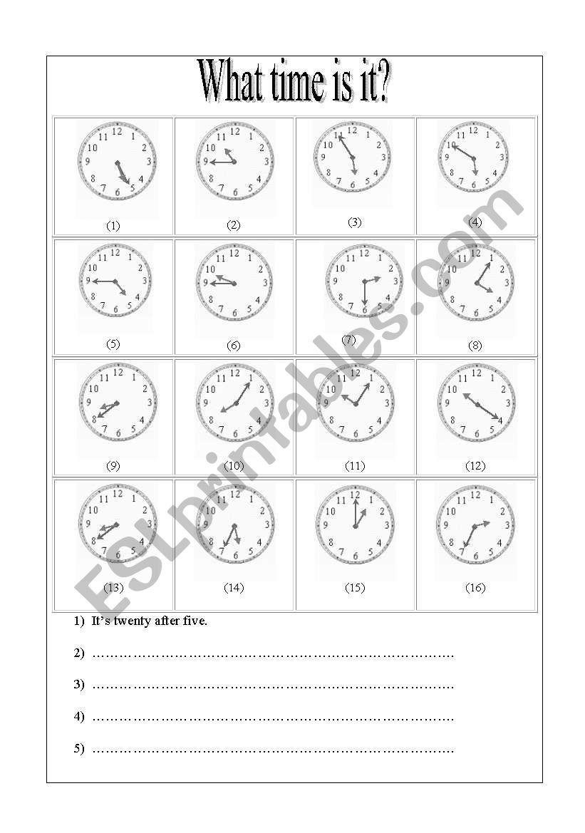 Telling Time worksheet