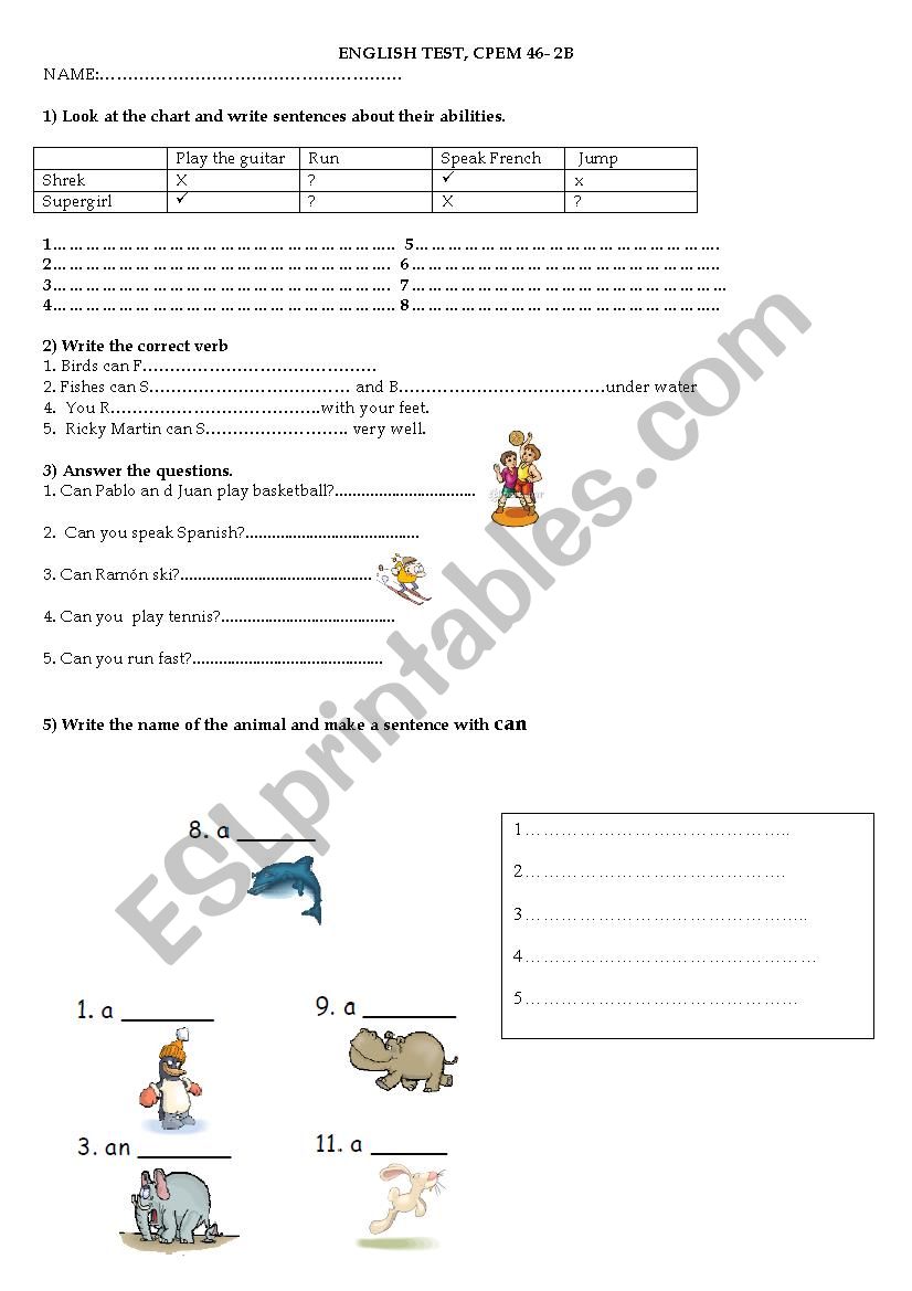 can worksheet