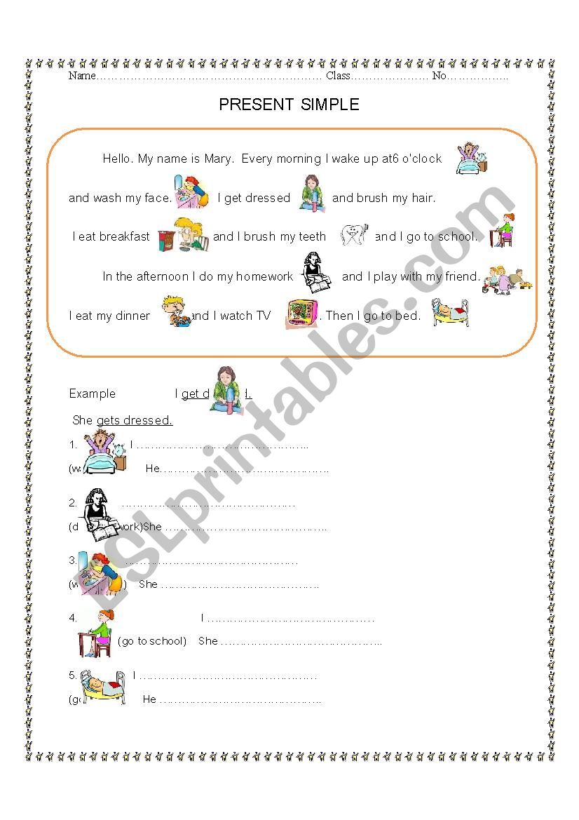 present sinple worksheet