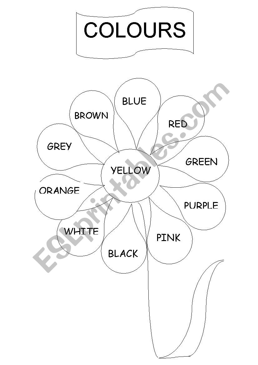 flower to colour worksheet