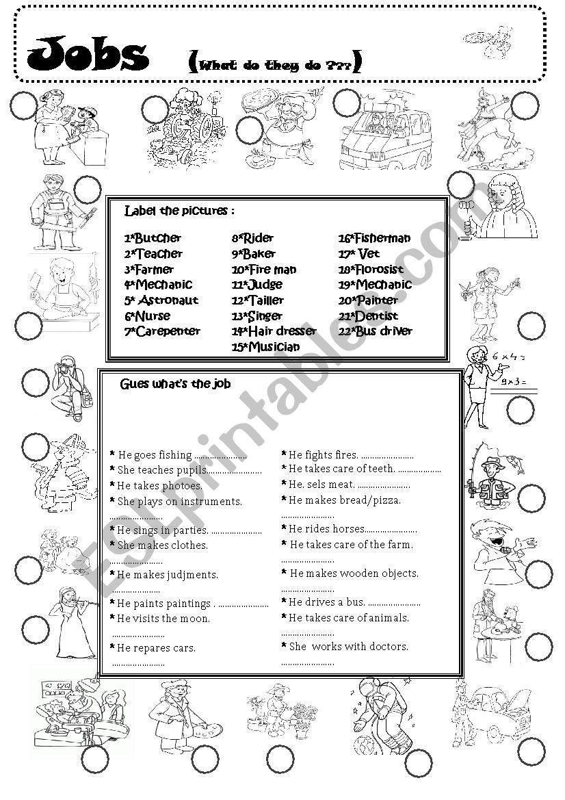 Jobs worksheet