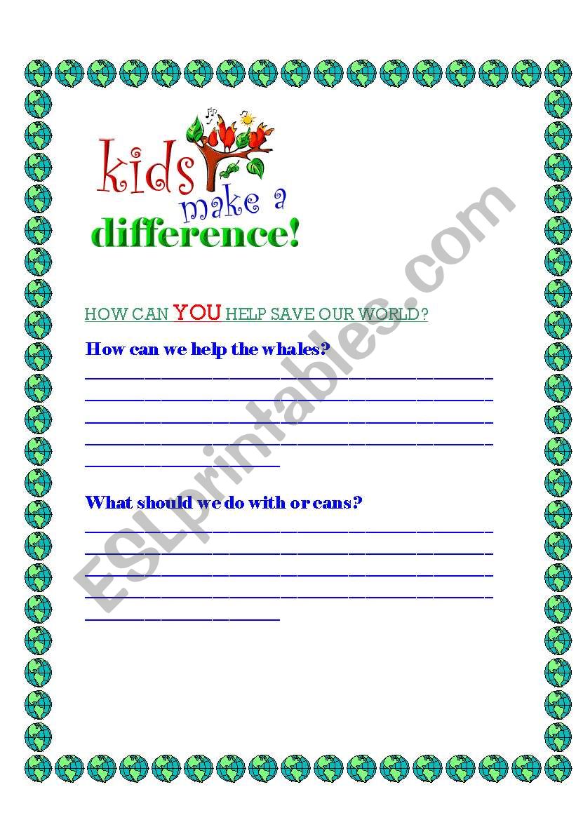 lets make a difference worksheet
