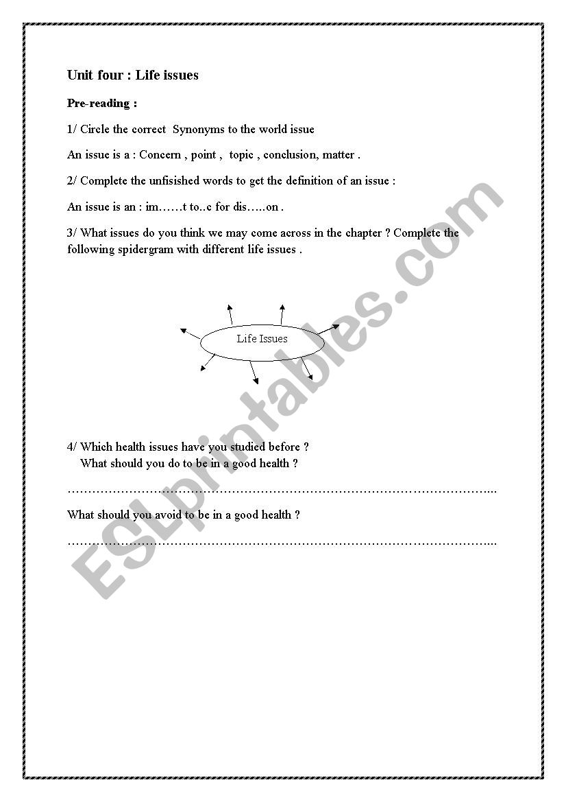 Worksheet about smoking and Test of 4th form 