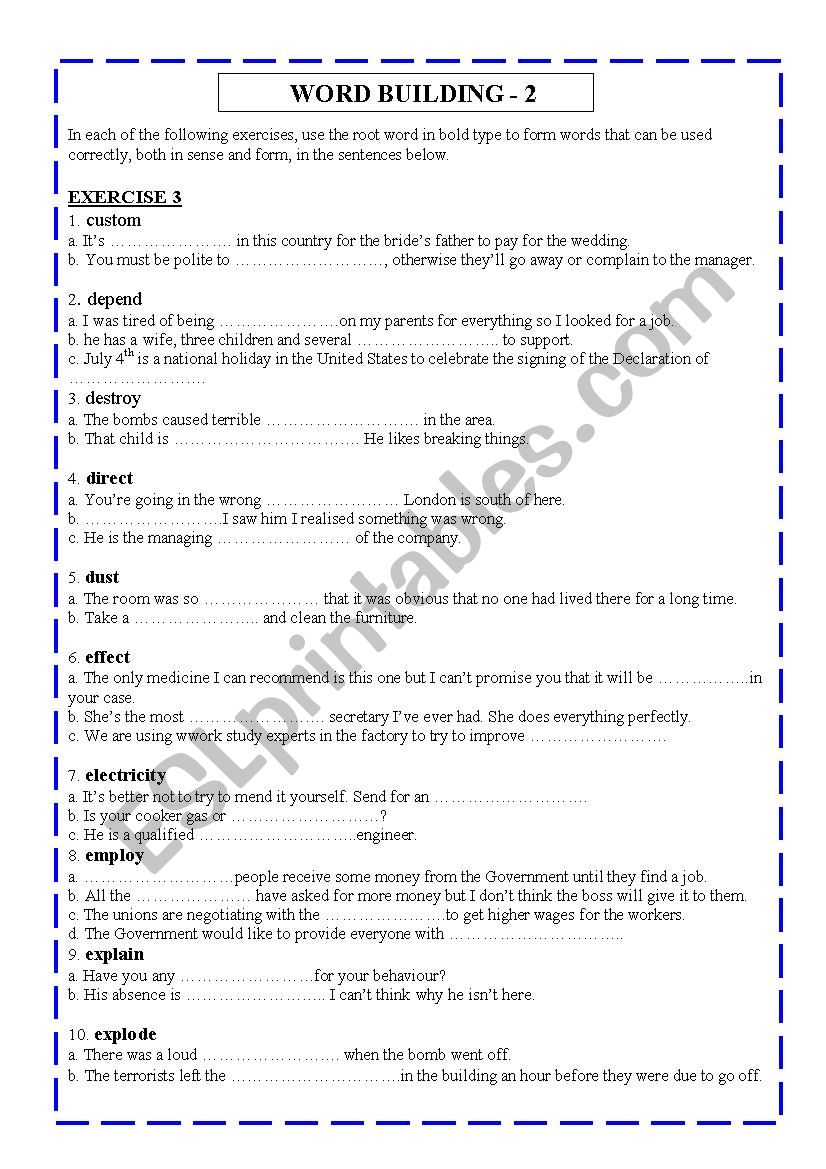 WORD BUILDING - 2 worksheet