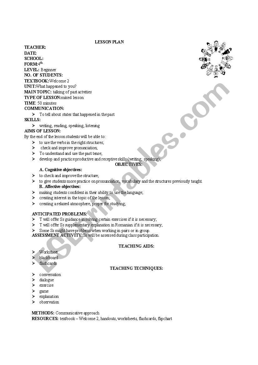 Past simple of regular verbs worksheet