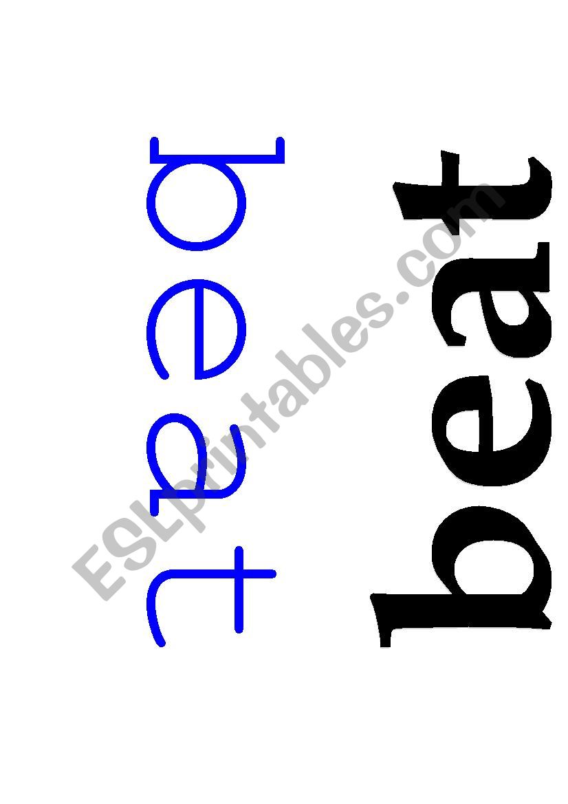Irregular verbs Flash Card worksheet