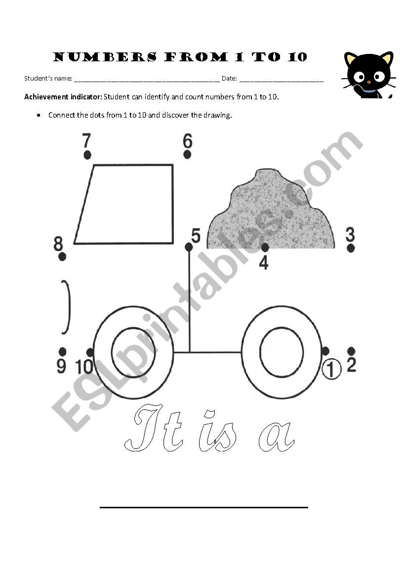 Numbers 1 to 10 worksheet