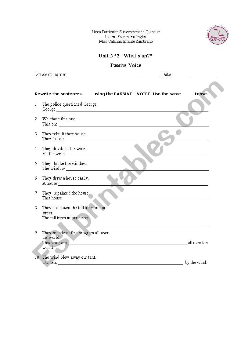 passive voice simple exercises in present and past quiz