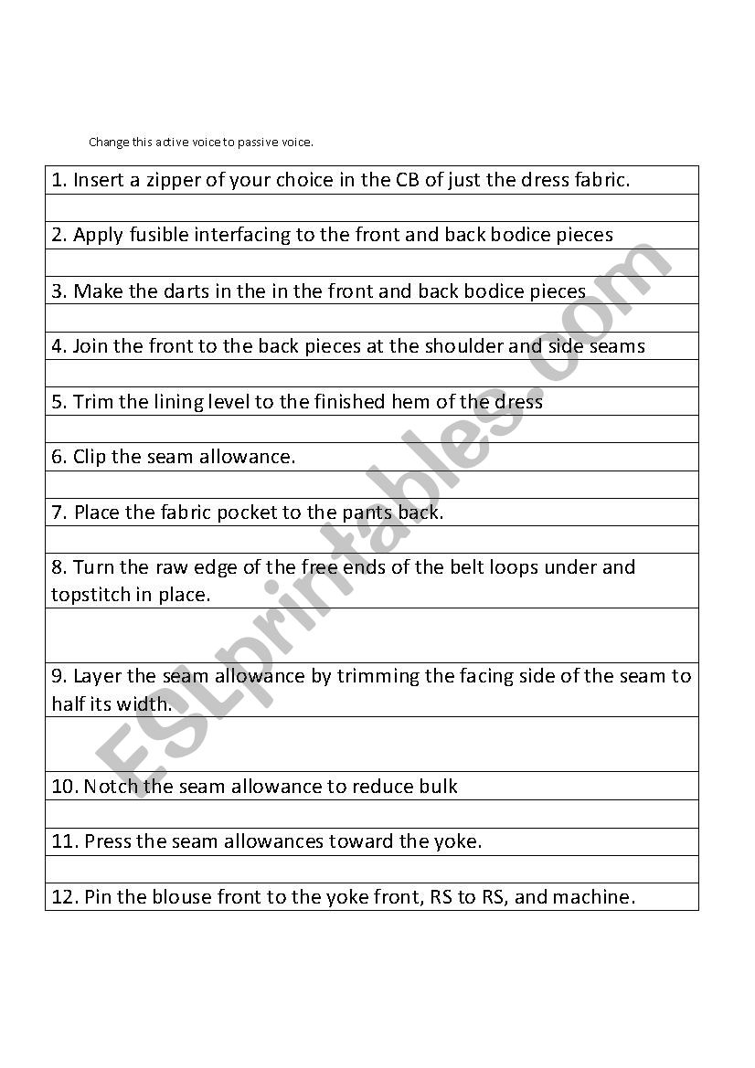 active voice to passive voice worksheet