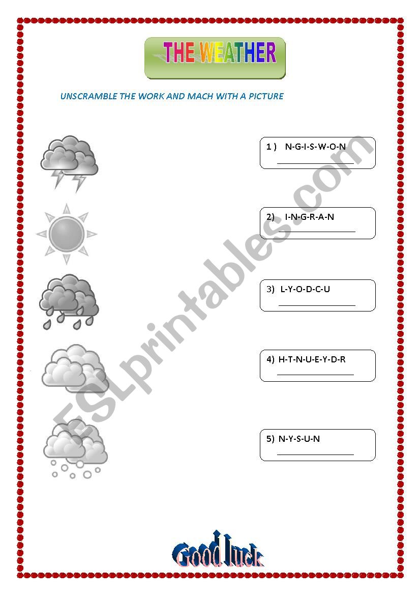 weather worksheet