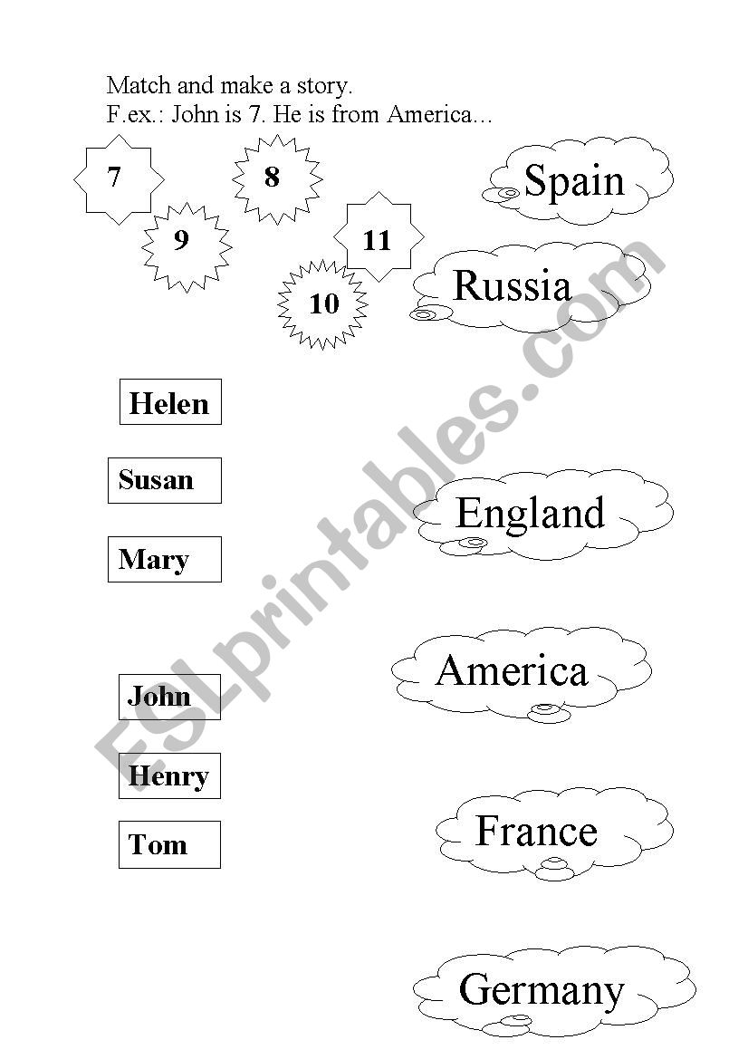 Name.Age.Country worksheet