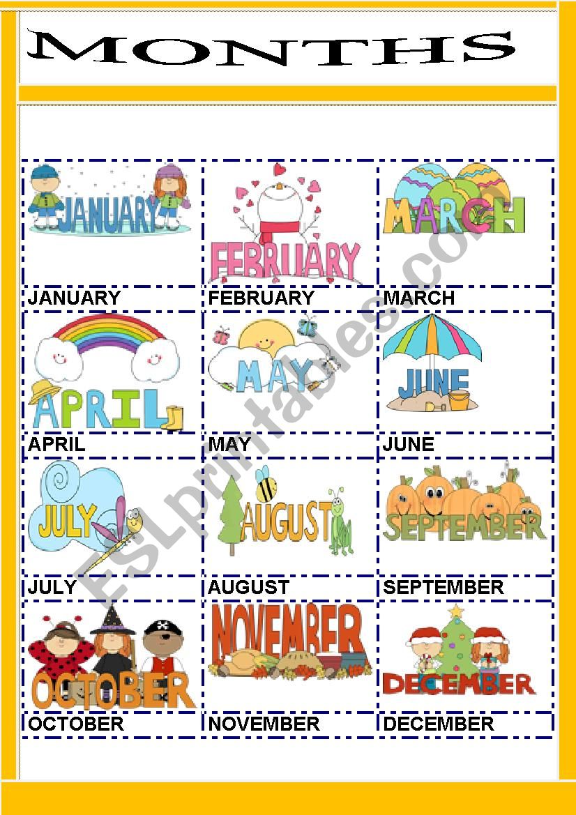 MONTHS worksheet