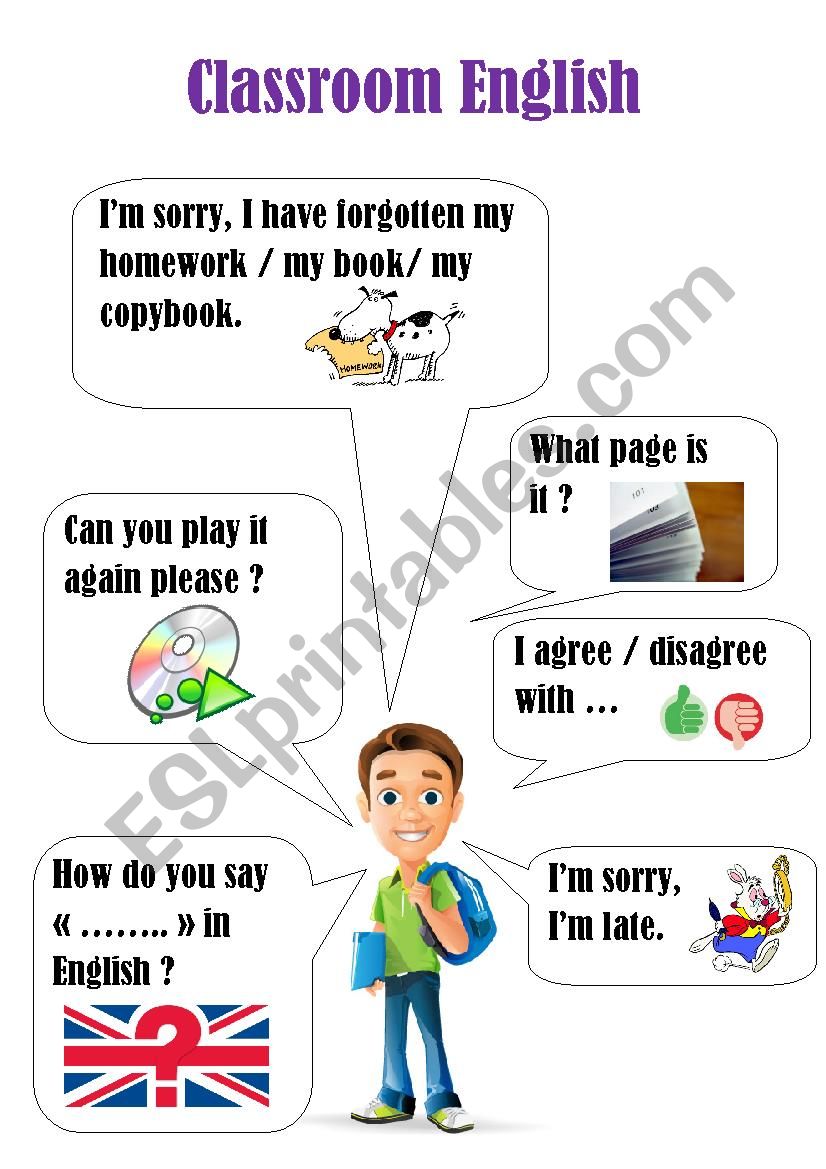 Classroom English poster (1) worksheet