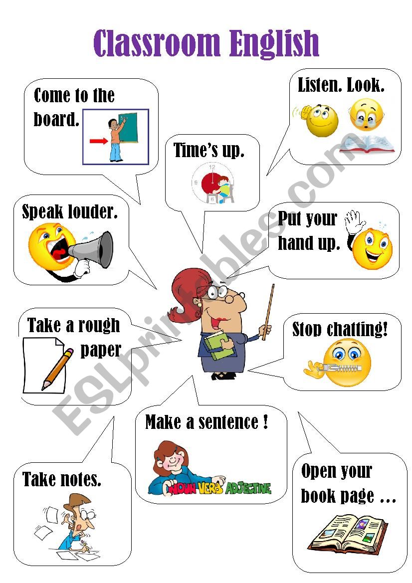 Classroom English poster (3) worksheet