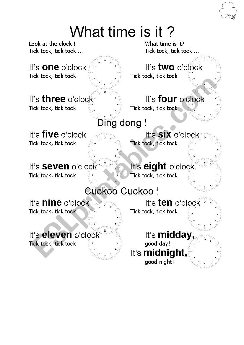 What time is it? worksheet