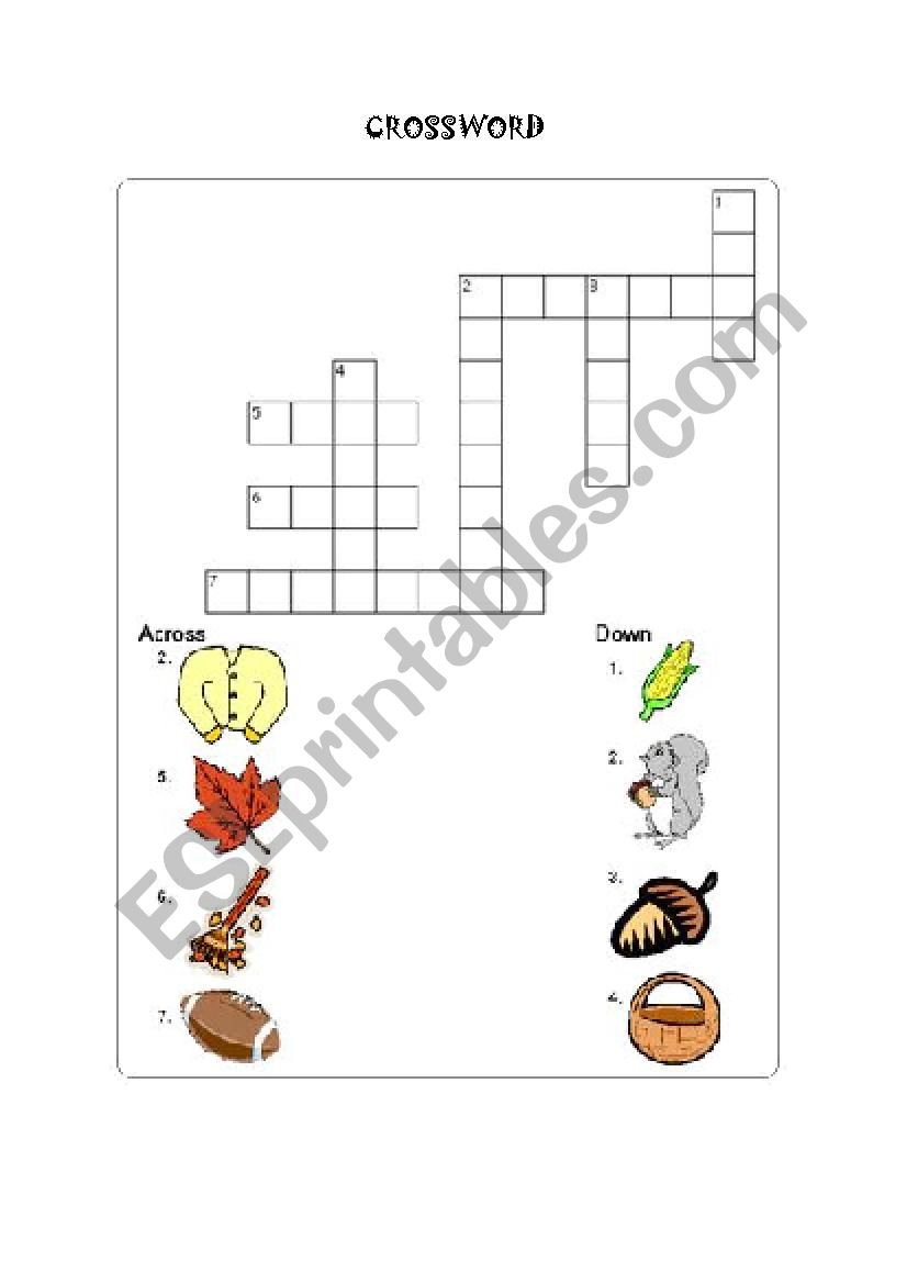 Crossword worksheet