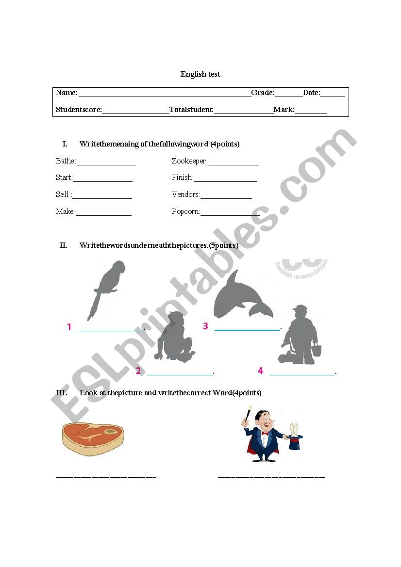 test   worksheet