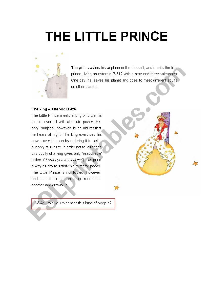 The Little Prince worksheet