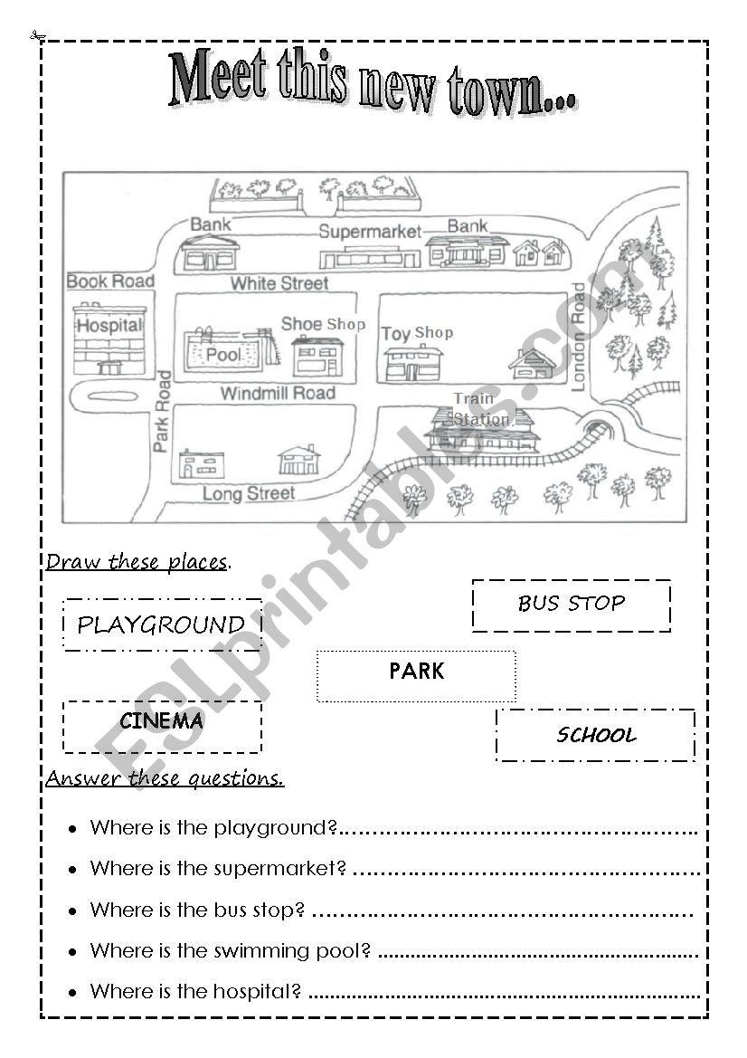 Meet this town worksheet