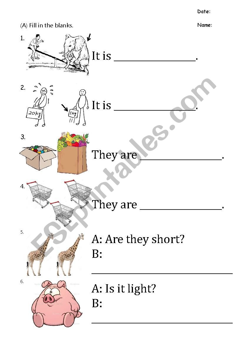 Learning Opposites worksheet