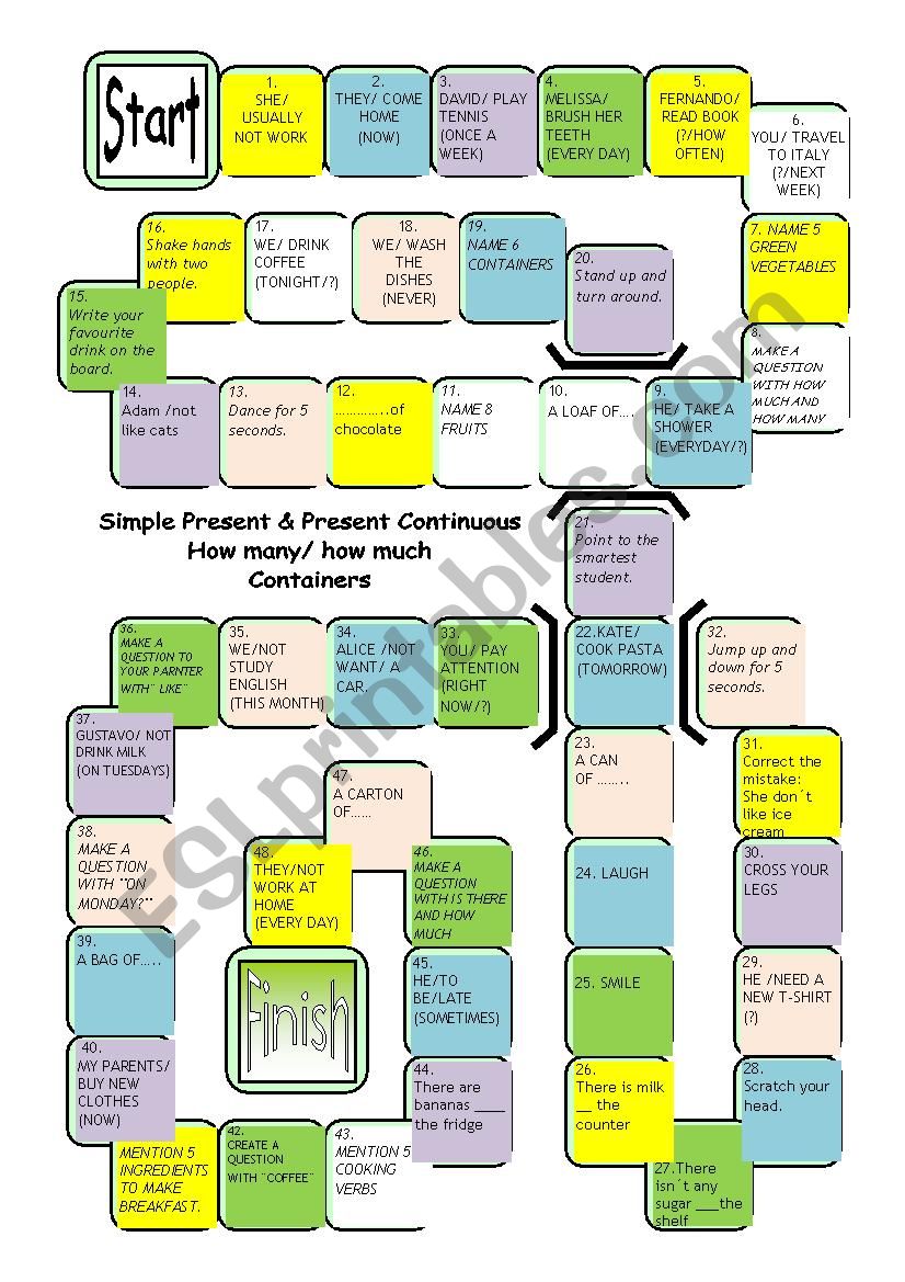 SIMPLE PRESENT/ CONTINUOUS COUNTABLE AND NON-COUNTABLE answers and questions REVIEW