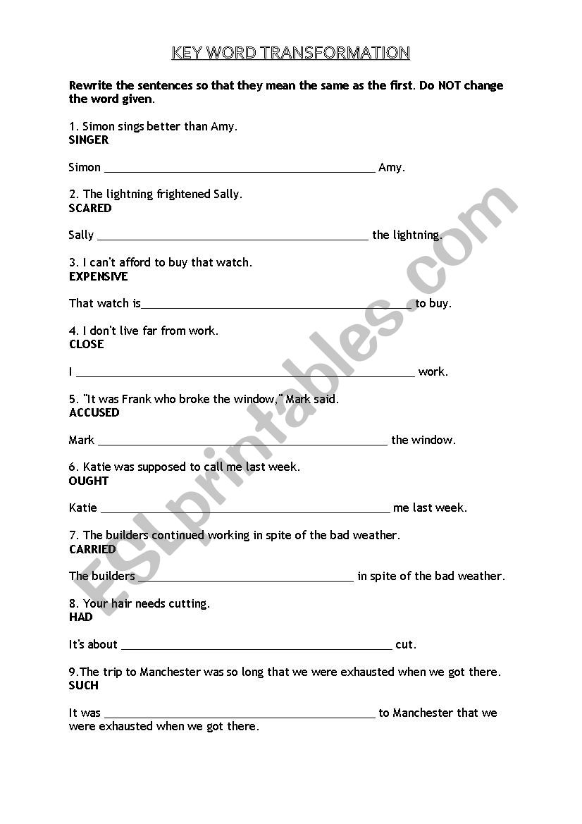 fce use of english worksheet