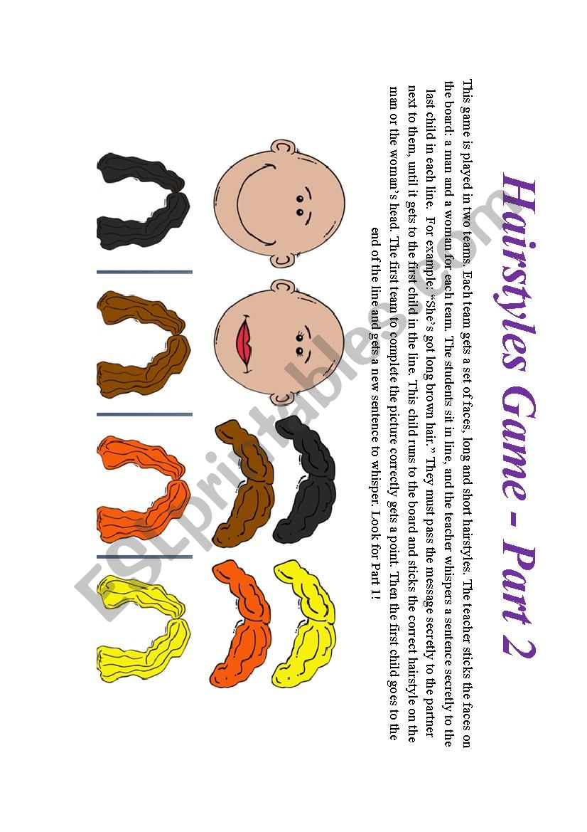 Hairstyles Game - Part 2 worksheet