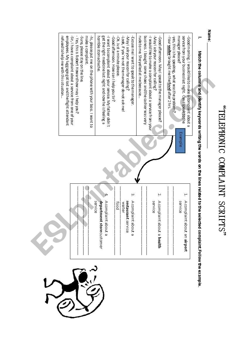 Complaints worksheet