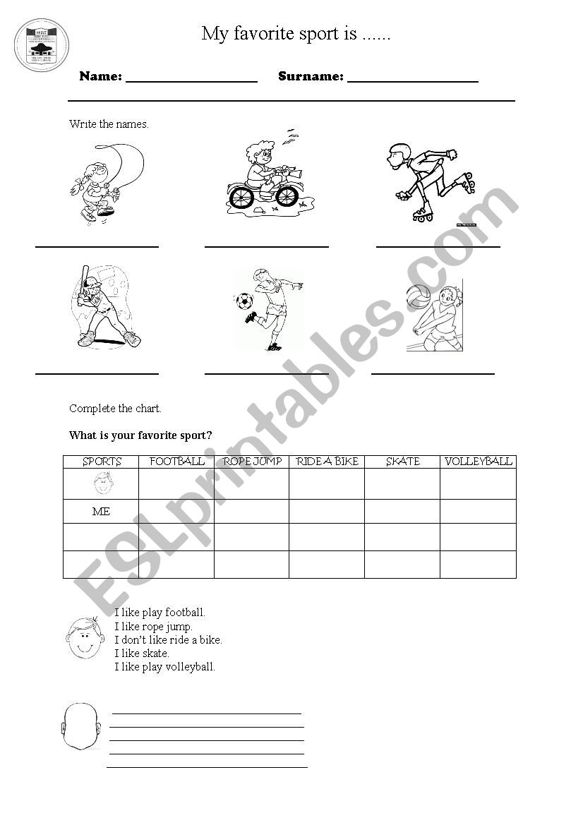 sports worksheet