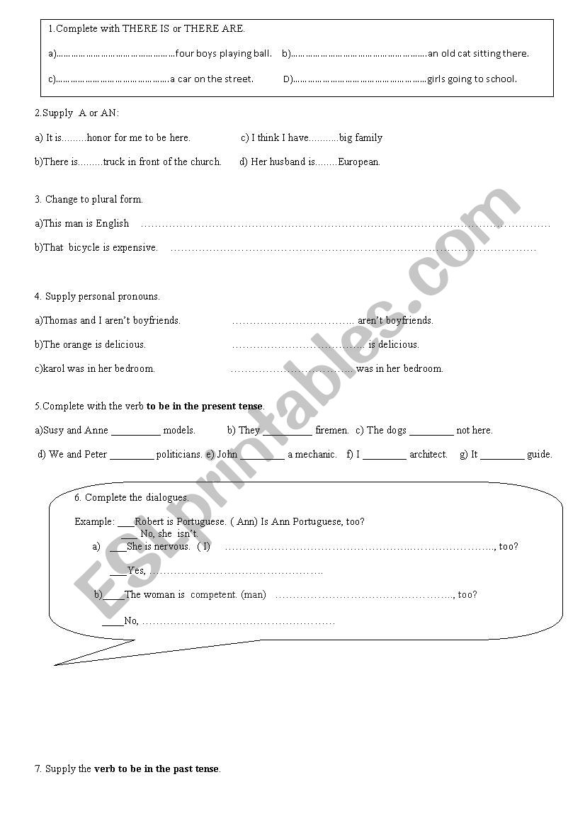 english test worksheet