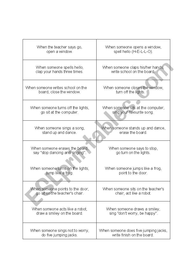 Classroom Chain Reaction - When someone... 