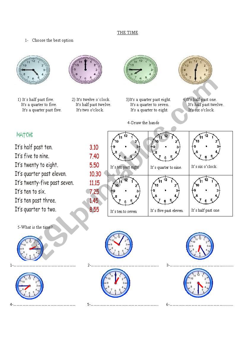 THE TIME worksheet