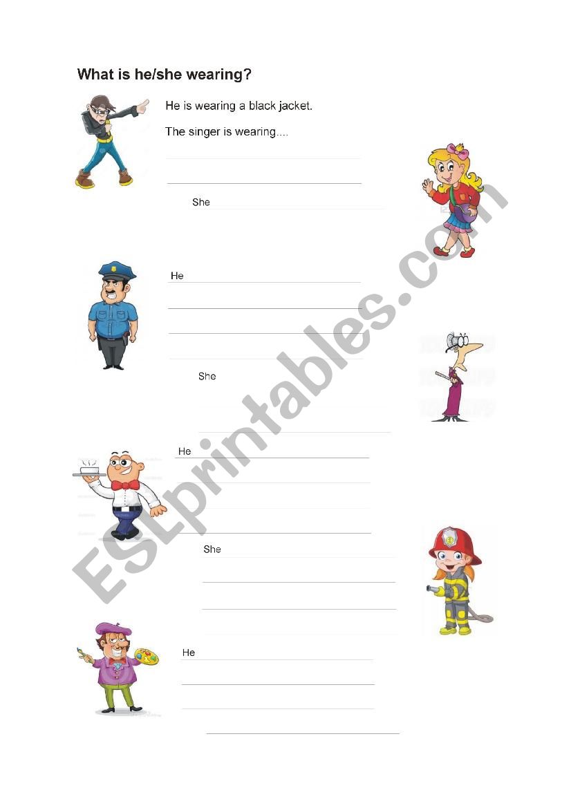 Vocabulary clothes worksheet