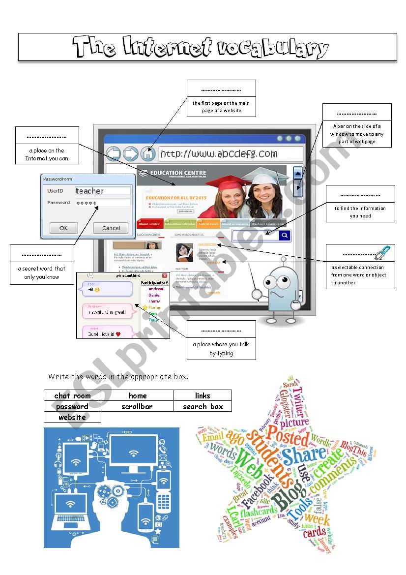 The Internet Vocabulary worksheet