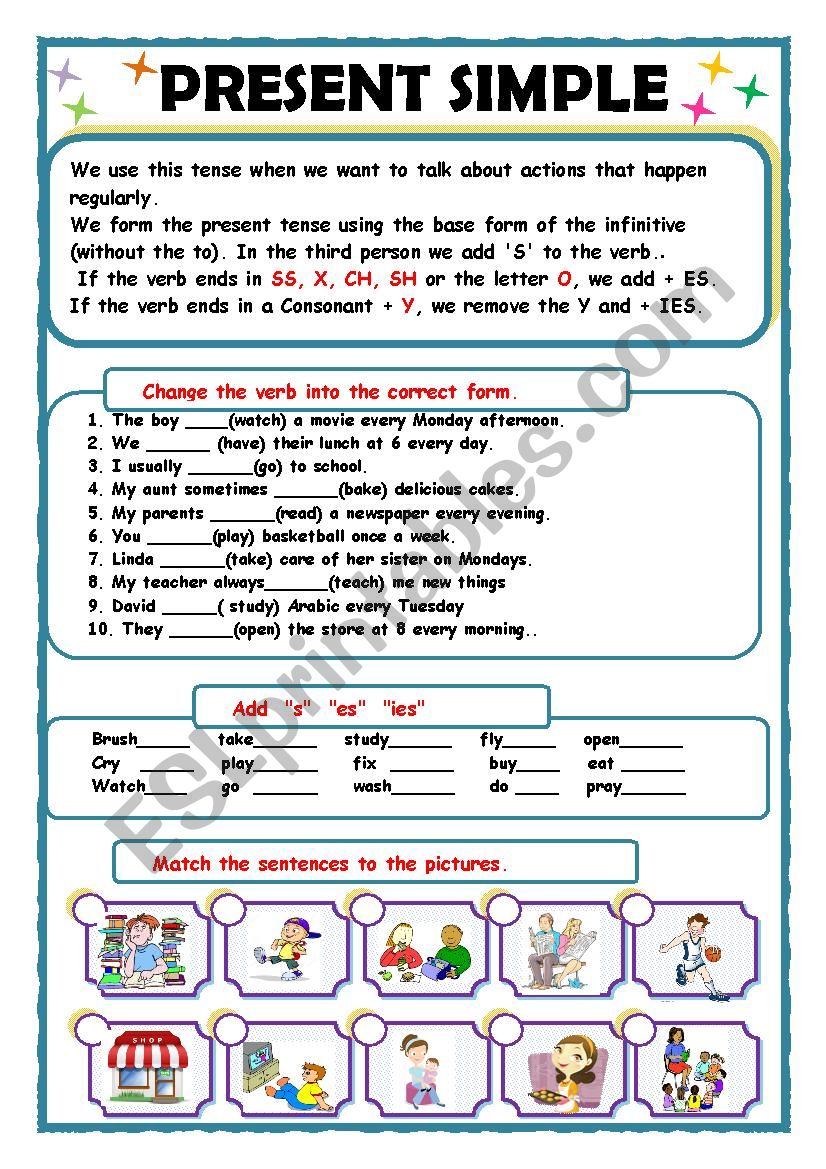 present simple worksheet