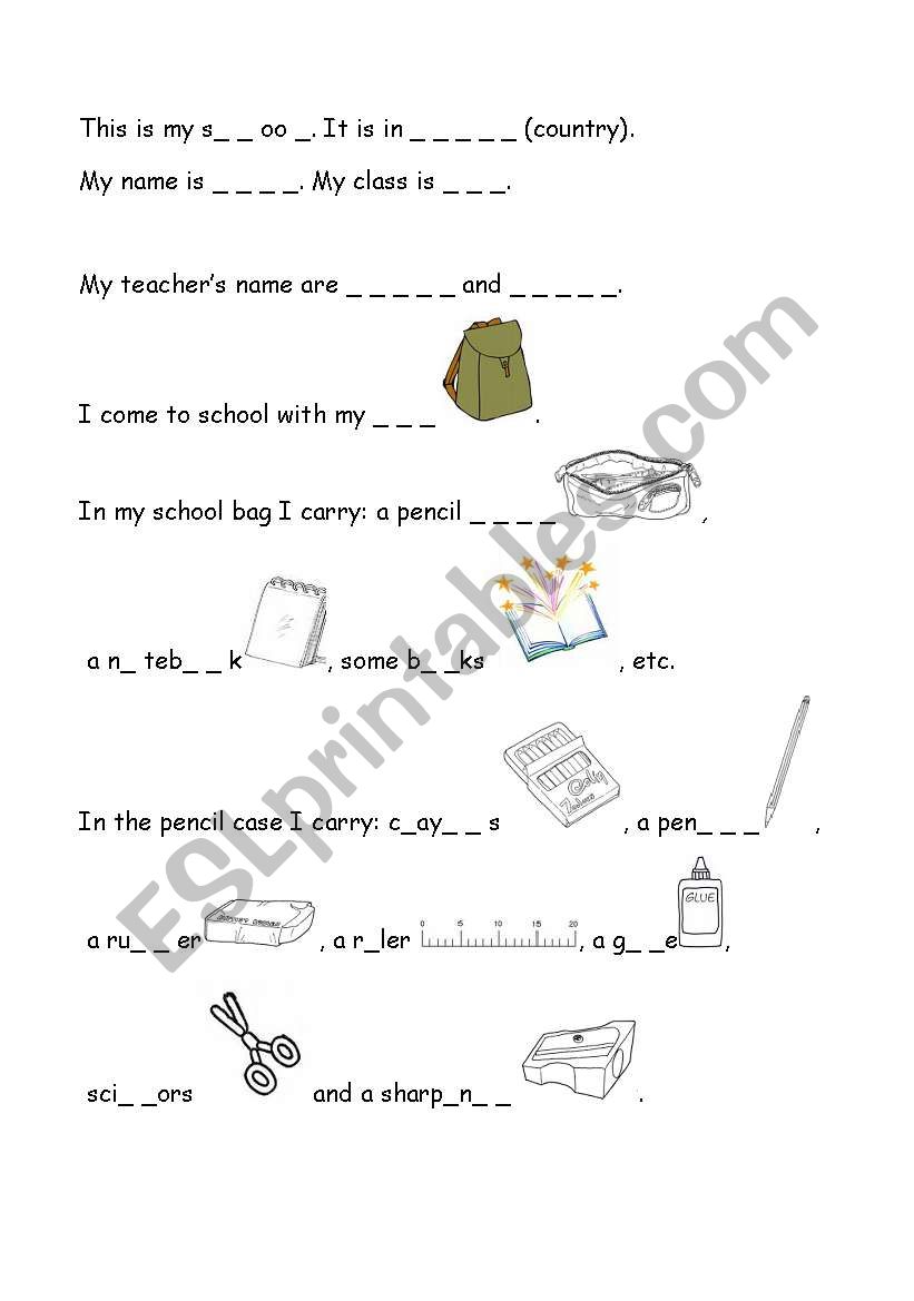 SCHOOL worksheet