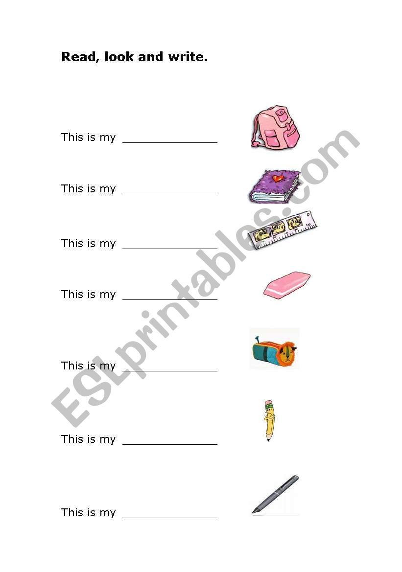 Classroom Objects worksheet