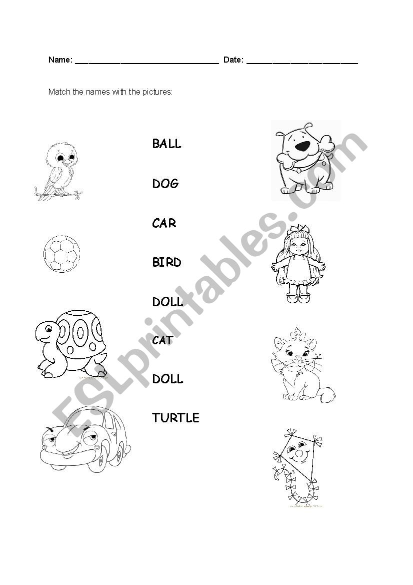 Toys And Pets Vocab Activity For Kids