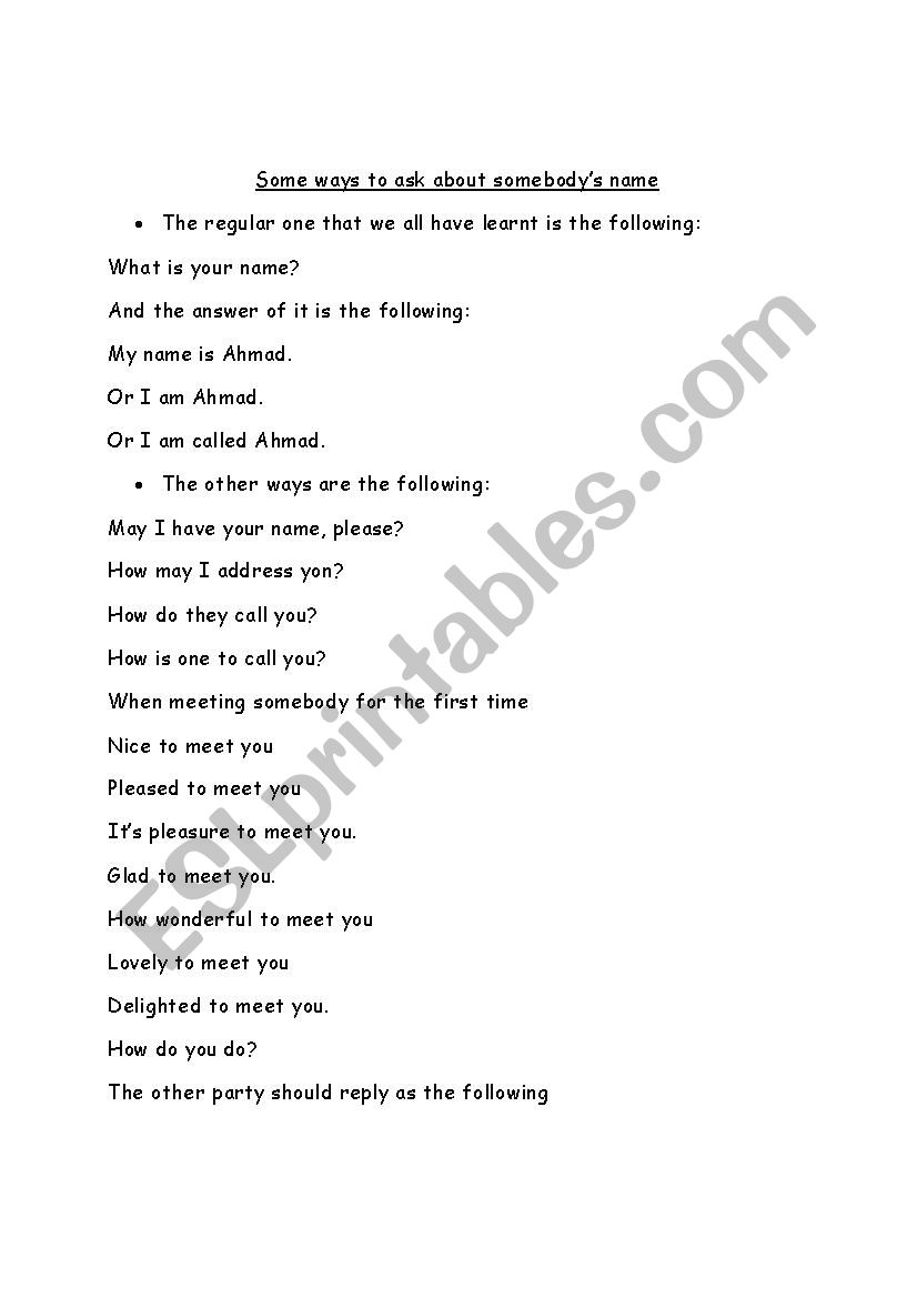 asking about someoneÂ´s name  worksheet