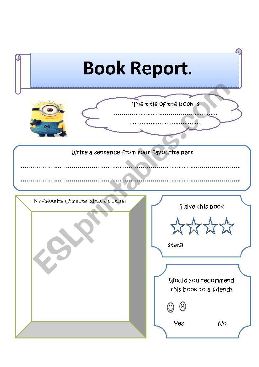 Book report worksheet