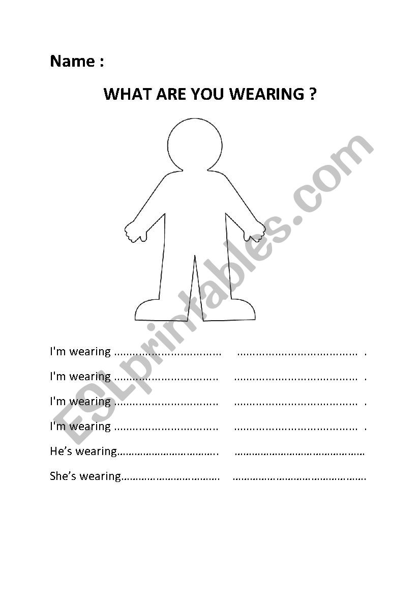 What are you wearing ? worksheet