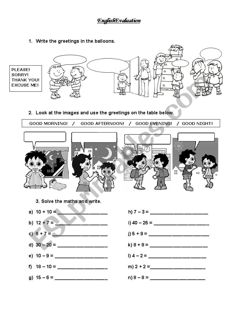 Evaluation worksheet